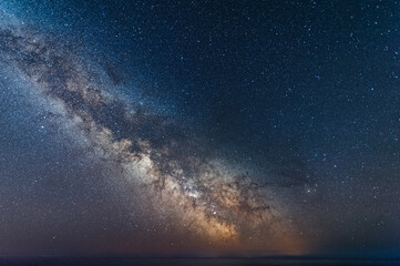Wall Mural - Galactic center of the milky way with many colors on a starry sky in deep space