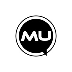 mu letter logo design with white background in illustrator, vector logo modern alphabet font overlap