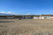 Panorama of the wide open Plaza Mayor of Villa de Leyva on a sunny day, Colombia
