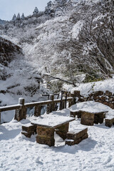 Wall Mural - The snow landscape at Yellow mountain, Anhui province, China.