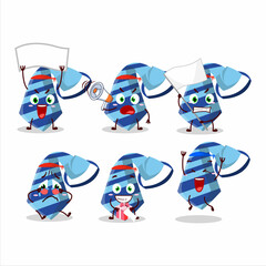 Wall Mural - Mascot design style of blue tie character as an attractive supporter