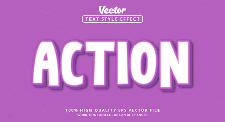 Poster - Action text in happy bright purple Color Editable text effects