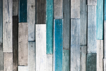 Poster - Wood texture with natural patterns. ฺBlue tone