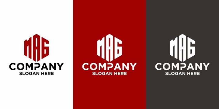 Initial letter M A G logo vector design template