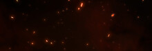 火花と火の粉の横長の壁紙　戦場　シリアス Fire Embers Particles Over Black Background. Fire Sparks Background. Abstract Dark Glitter Fire Particles Lights