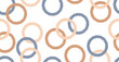 Ausgefranste Kreise nahtloses Muster in leder, sandfarben und jeans blau für Druck auf Textil, Papier, Interieur, Bohemian, Boho 
