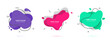 Modern liquid irregular amoeba blob shape abstract elements graphic flat style design fluid vector illustration set banner simple shape template for presentation, flyer, isolated on white background