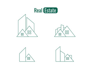 Canvas Print - real estate logo, icon vector illustration