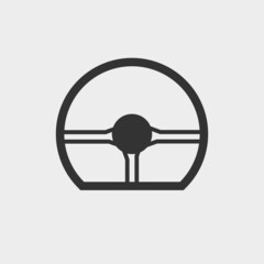 Wall Mural - Steering wheel vector icon illustration sign