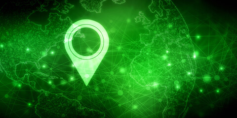 Poster - 2d rendering Red map pointer