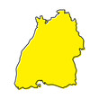 Simple outline map of Baden-Württemberg is a state of Germany