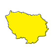 Simple outline map of Ile-de-France is a region of France