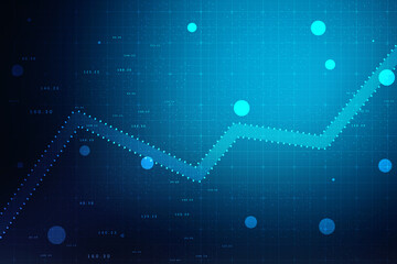 Poster - 2d rendering Stock market online business concept. business Graph