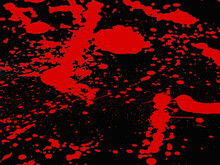 Red Drops Of Paint On A Black Background