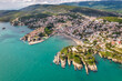 Aerial view of Ulcinj, famous resort town in Montenegro