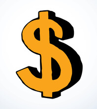 Vector Drawing Sign Of Dollar