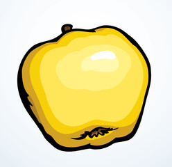 Sticker - Big tasty apple. Vector drawing