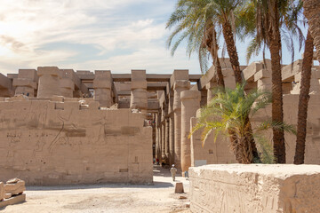 Wall Mural - Luxor, Egypt - September 21 2021: The Karnak Temple Complex consists of a number of temples, chapels, and other buildings in the form of a village.