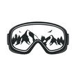 Snow Goggles Illustration Clip Art Design Shape. Mountain Sport Glasses Silhouette Icon Vector.