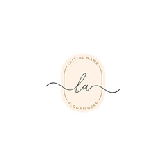 Wall Mural - L A LA Initial handwriting logo template vector