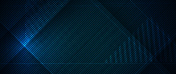 Aufkleber - Vector modern digital graphic design with light line, geometric shape, stripe line pattern and texture on gradient blue colours background. Illustration abstract art for wallpaper, template, banner