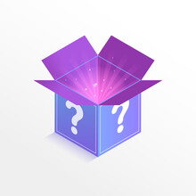 Colorful Mystery Box Isometric Vector Illustration