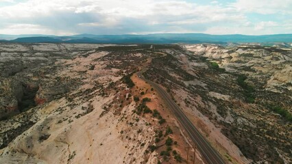 Canvas Print - Aerial view of beautiful road through the canyon