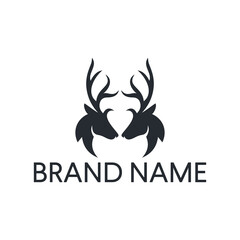 Poster - deer logo design vector template