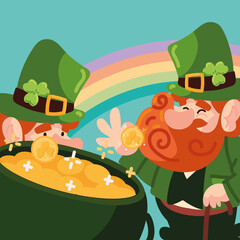 Canvas Print - st patricks day characters