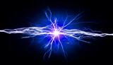 Fototapeta Dmuchawce - Pure Energy and Electricity Power in Blue Bolts