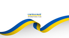 Ukraine Flag Wave Flowing Flutter Banner Concept And White Copy Space Background Vector