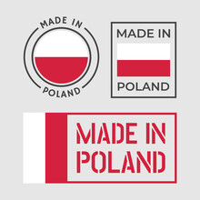 Made In Poland Icon Set, Made In Poland Product Labels