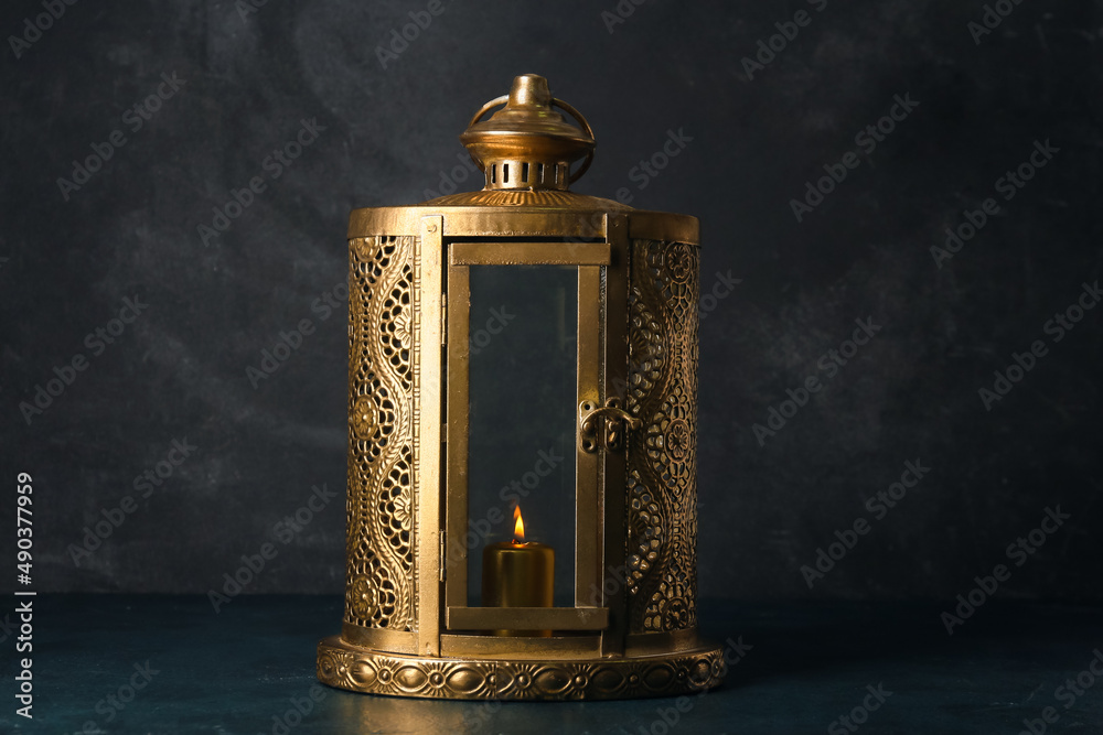 Muslim lantern on dark  background