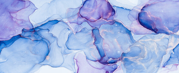  Abstract alcohol ink background in blue purple tones