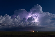 Thunderstorm Illuminated By Lightning