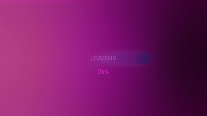 Aufkleber - Uploading or downloading content line with changing and growing percent. Motion. Concept of data transfer, futuristic background.