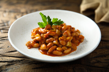 Poster - Homemade vegan bean ragout with parsley