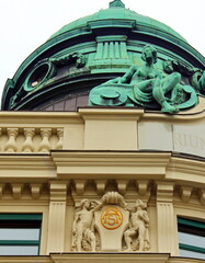 Wall Mural - Vienna. Austria. November 16, 2019. View of the central streets of the Austrian capital with historical buildings. Upper part.