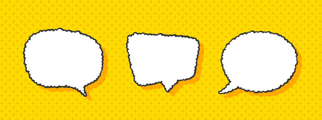 Canvas Print - Retro Speech Bubbles. Speech balloon, chat bubble icons. Vector illustration