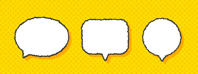 Canvas Print - Speech Bubbles icons. Empty comic speech bubbles set. Vector illustration