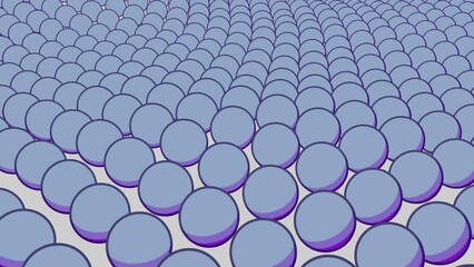 Poster - 3D fields with moving waves of balls. Design. Beautiful surface of animated balls moving in waves. Balls move slowly and calmly in waves like surface of water