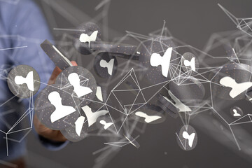 communication and abstract social network connection concept