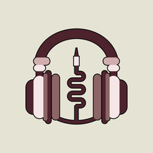 Earphone Illustration Vector Design With Warm Colors That You Can Use As An Icon Or Use As A Template