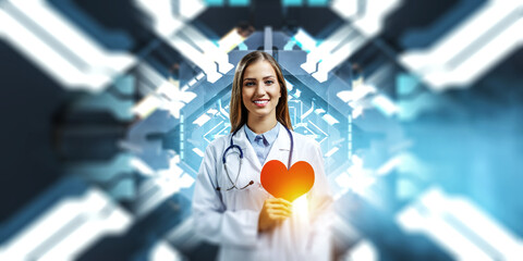 Wall Mural - moderm medicine. cardiology . mixed media