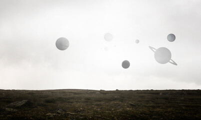 Aufkleber - Image of outer space. . Mixed media