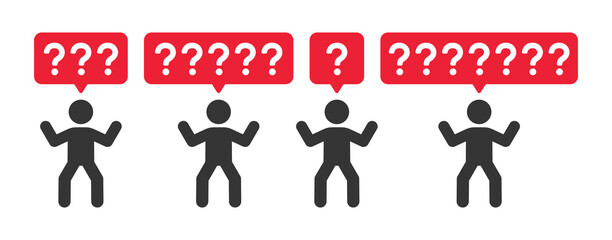 Aufkleber - Why icon set. Man with question mark icon isolated on white background.