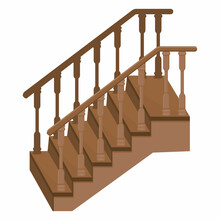 Wooden Staircase To The Porch - A Staircase To Enter The House With Decorative Wooden Railings