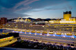 Costa Kreuzfahrtschiff Costa Fascinosa im Hafen von Savona - Cruiseship cruise ship liner in port of Savona, Italy during twilight