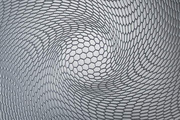 Aufkleber - Creative hexagonal gray honeycomb wireframe background. 3D Rendering.