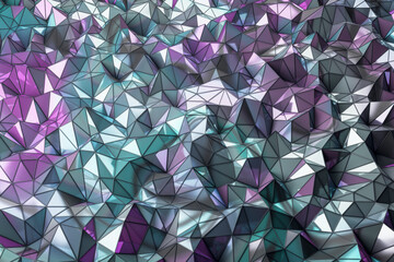 Poster - Creative triangular mosaic background. Texture and design concept. 3D Rendering.